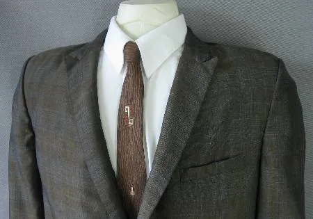 60s Vintage Sharkskin Plaid Suit Jacket Coat Mr Cool 44 Medium VFG ClipperCraft