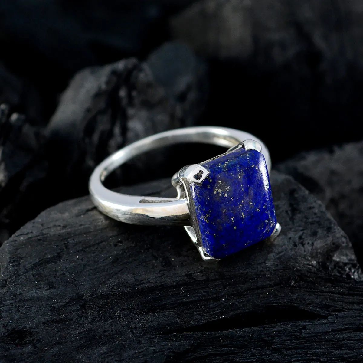 Appealing Stone Lapis Lazuli Solid Silver Ring Southwestern Jewelry