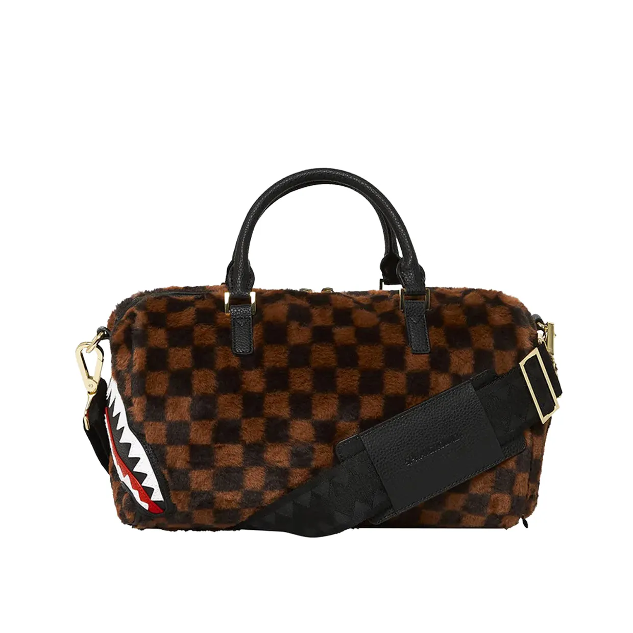 Borsa Sprayground Fur Sharks In Paris Mini Duffle Marrone Multicolor
