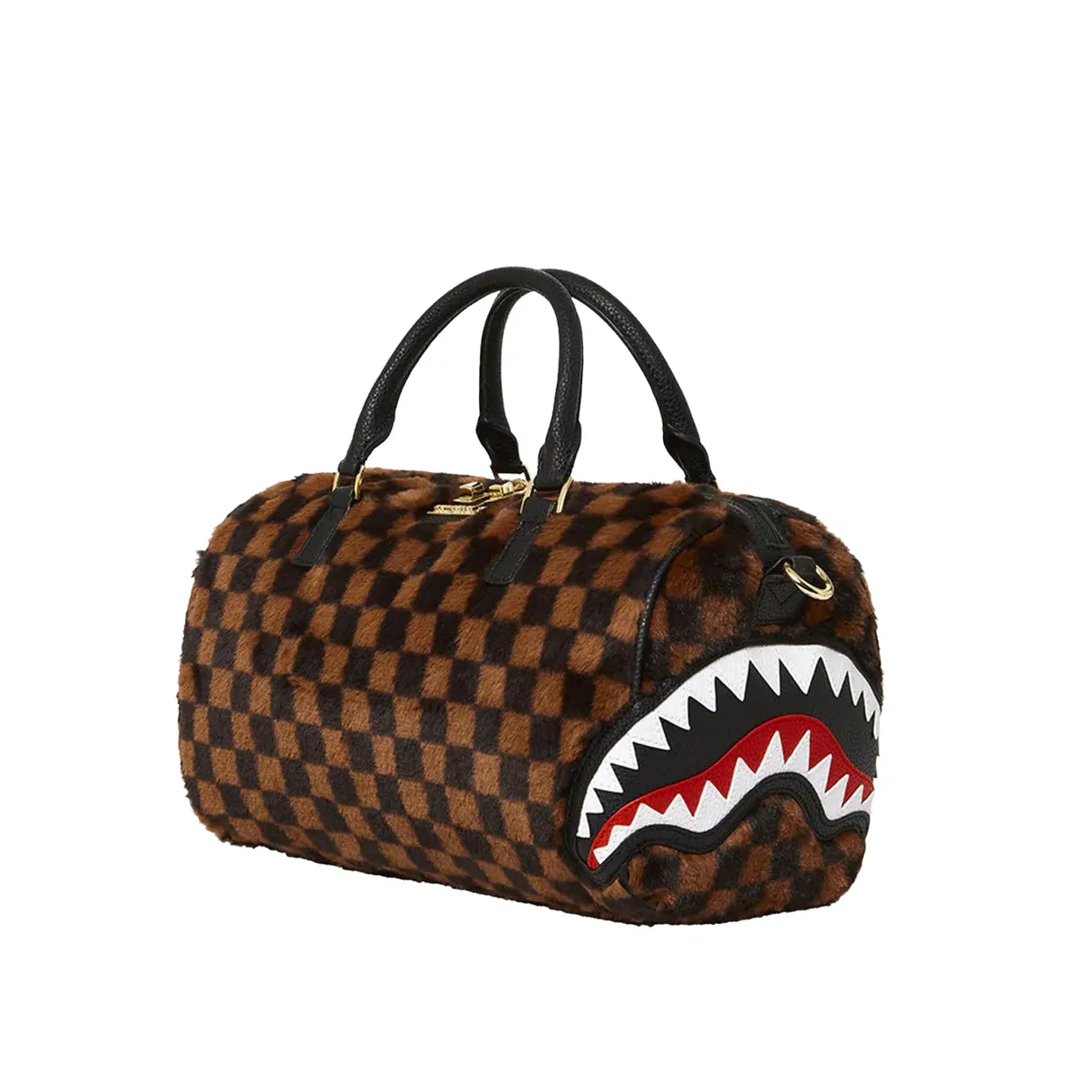 Borsa Sprayground Fur Sharks In Paris Mini Duffle Marrone Multicolor
