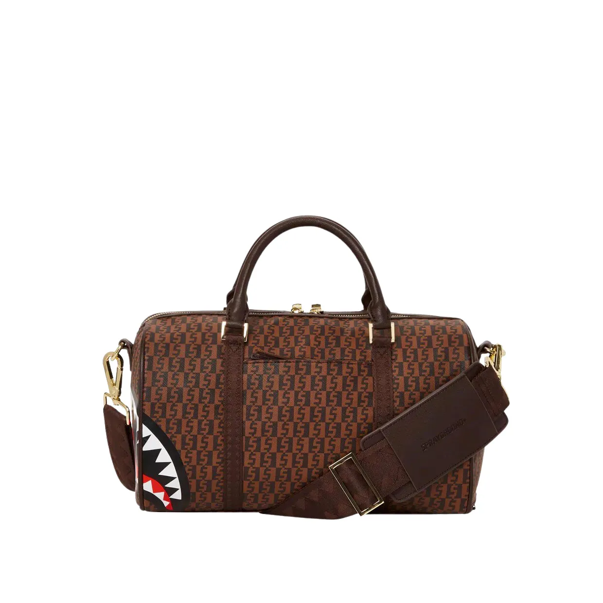 Borsa Sprayground Money Check Mini Duffle Marrone Multicolor