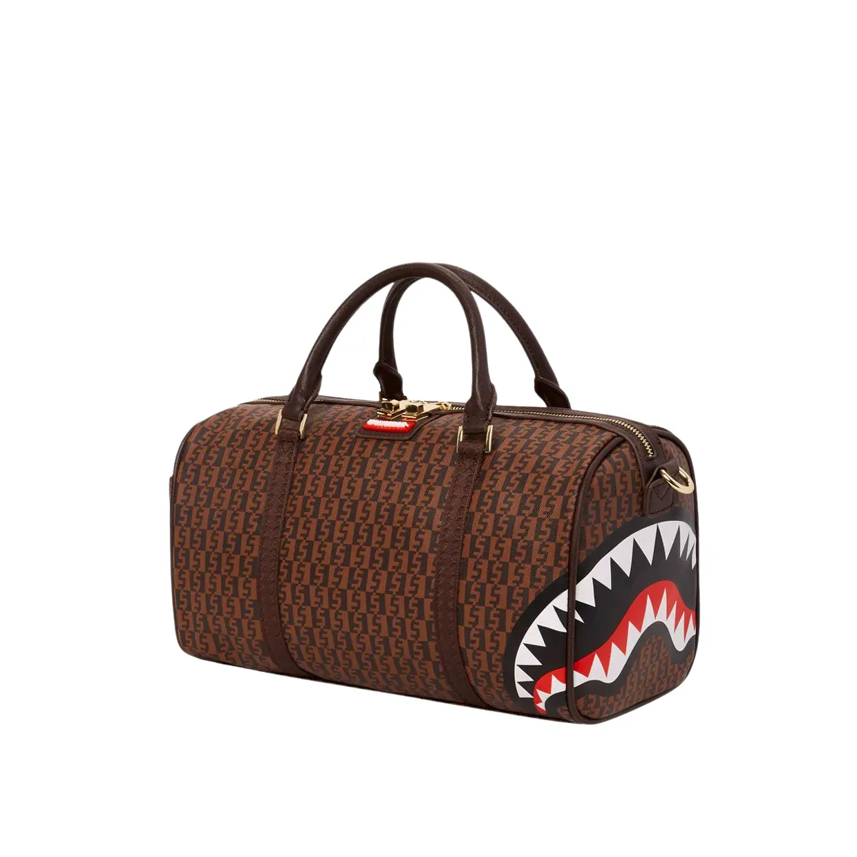 Borsa Sprayground Money Check Mini Duffle Marrone Multicolor