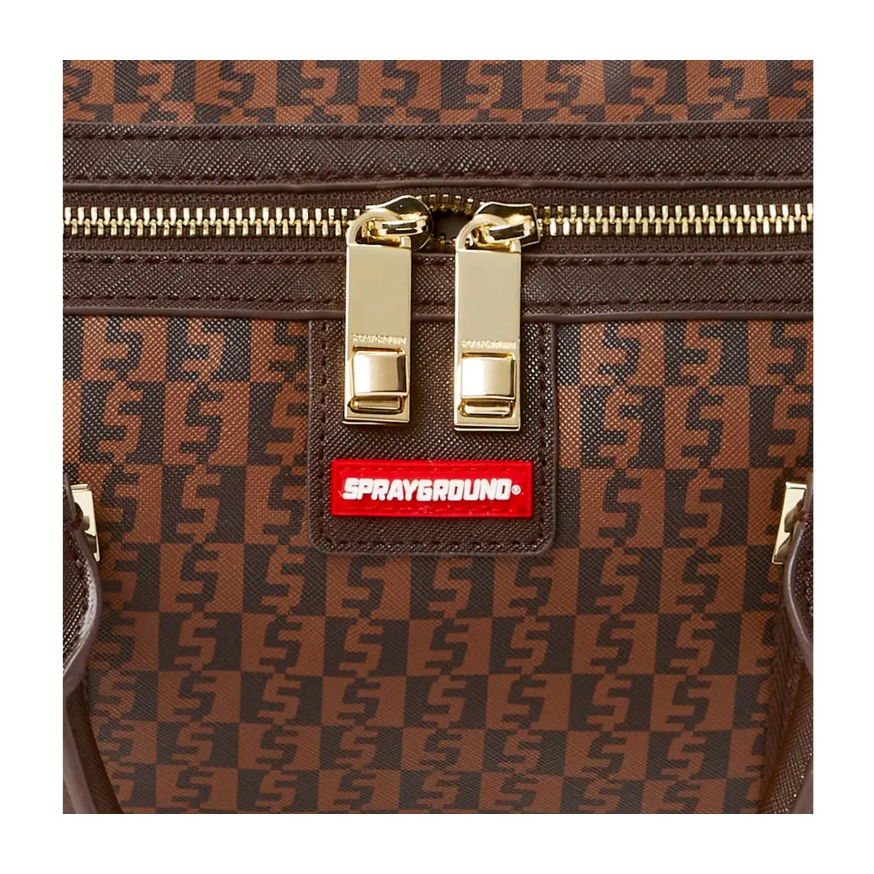 Borsa Sprayground Money Check Mini Duffle Marrone Multicolor