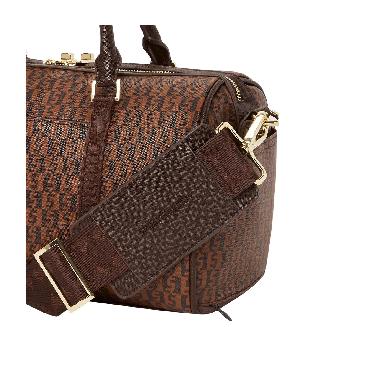 Borsa Sprayground Money Check Mini Duffle Marrone Multicolor
