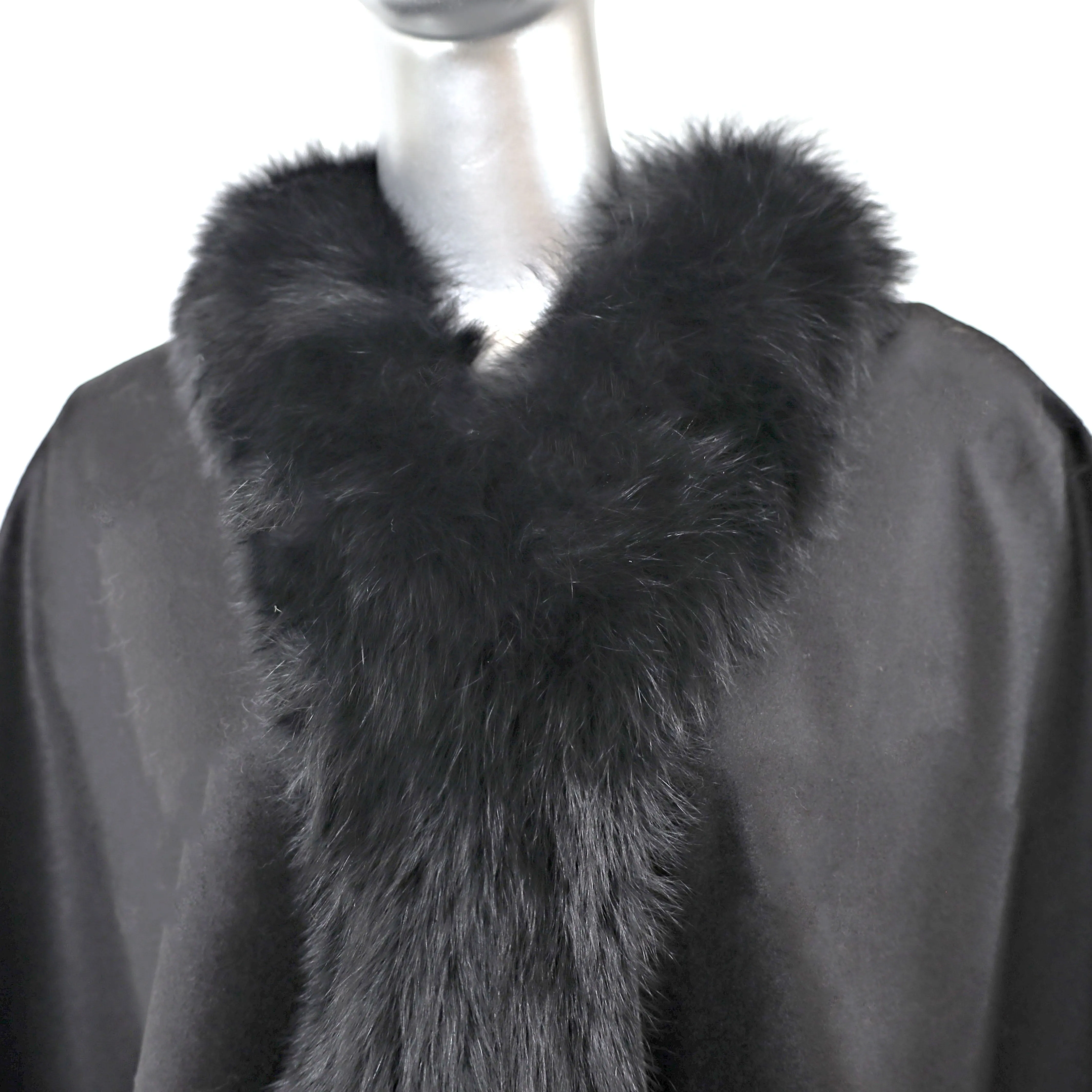 Cashmere Cape with Fox Trim- One Size