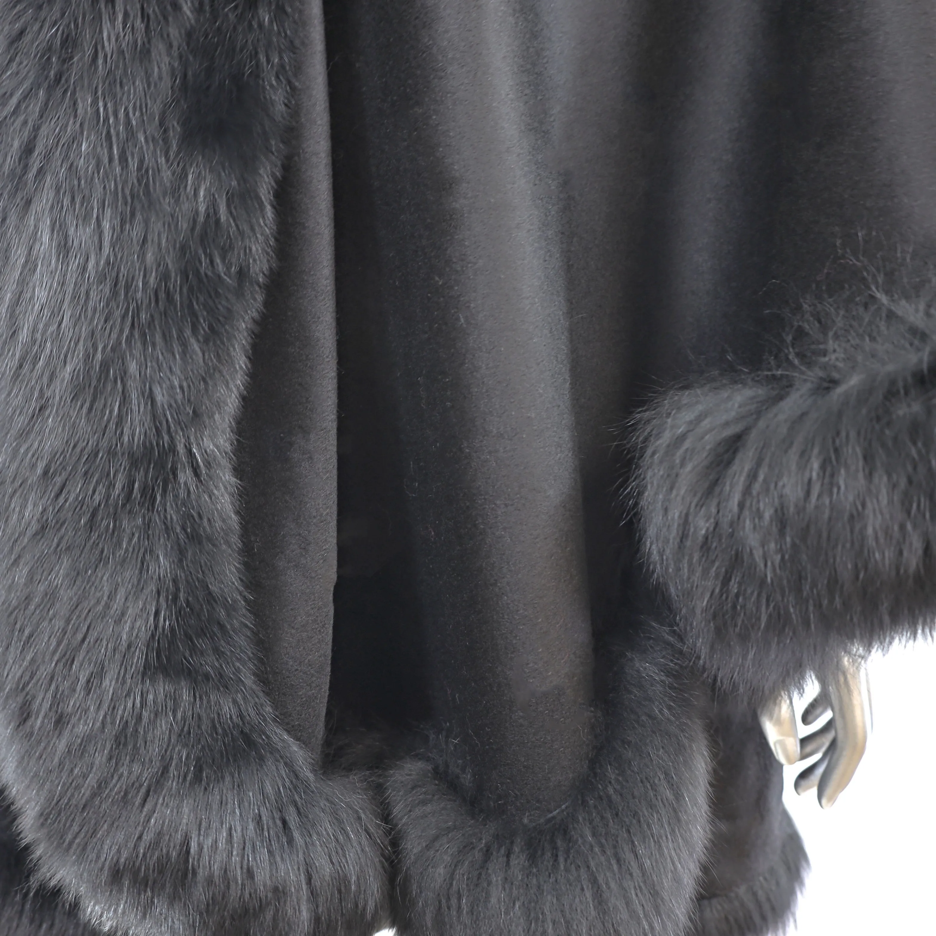Cashmere Cape with Fox Trim- One Size