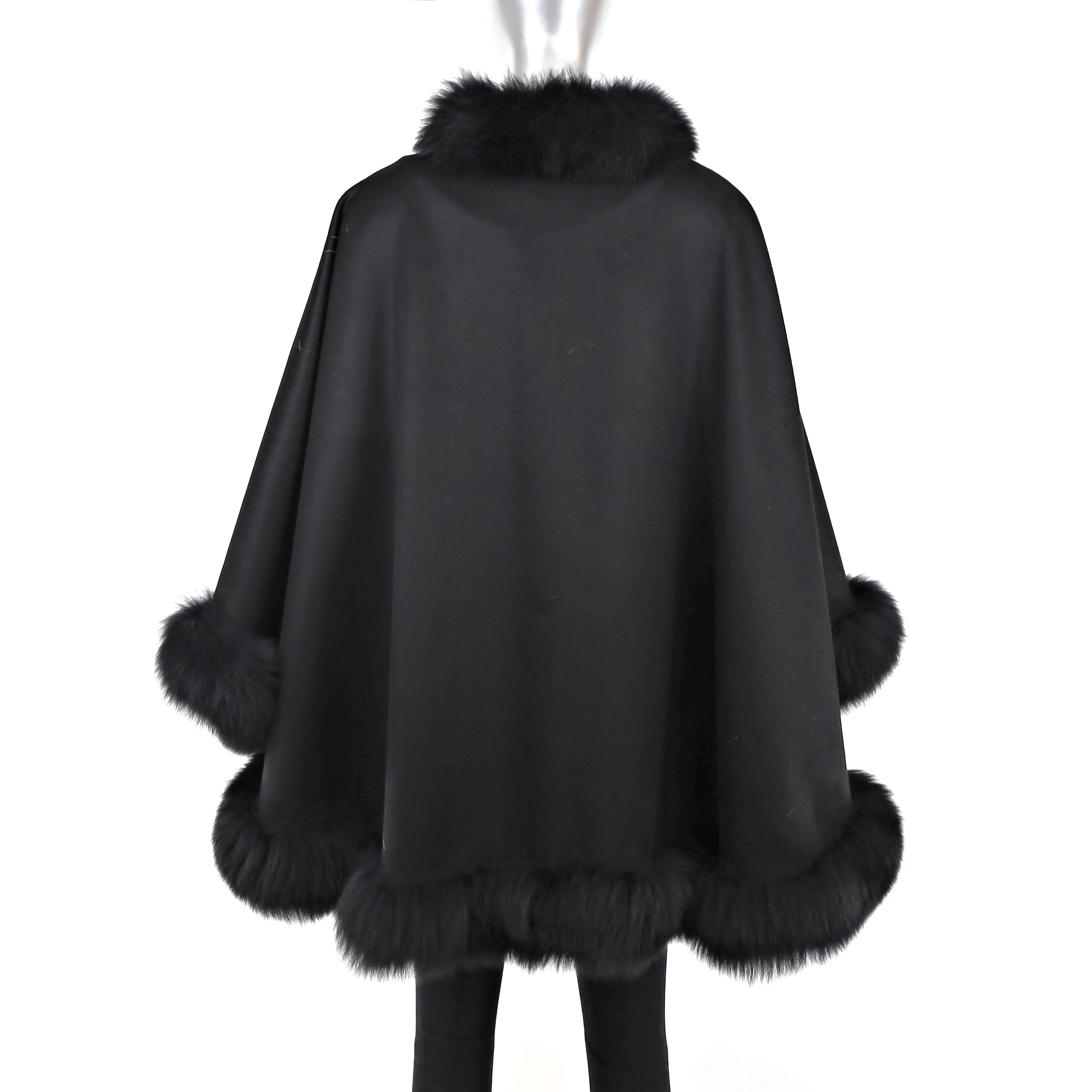 Cashmere Cape with Fox Trim- One Size