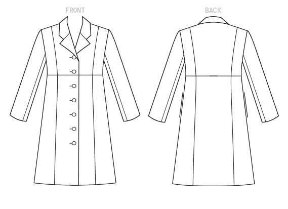 CLEARANCE • BUTTERICK PATTERN MISSES'/WOMEN'S EMPIRE-WAIST COAT WITH PRINCESS SEAMS 6430