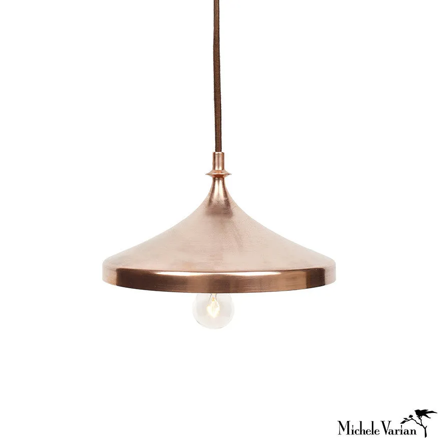 Copper Finial Disk Pendant Light