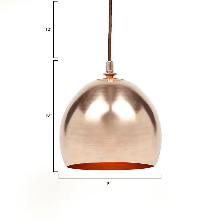 Copper Finial Dome Pendant Light