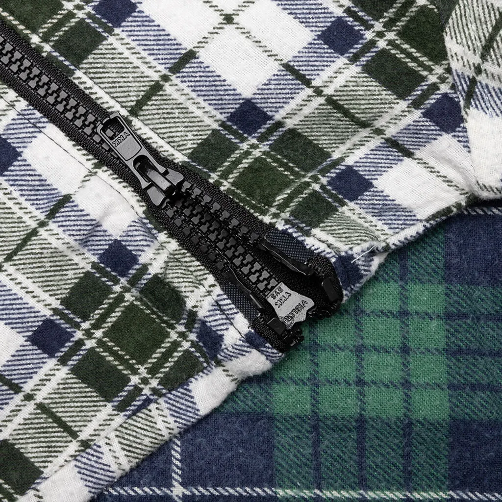 Flannel Shirt 7 Cuts Zipped Wide Shirt - Assorted