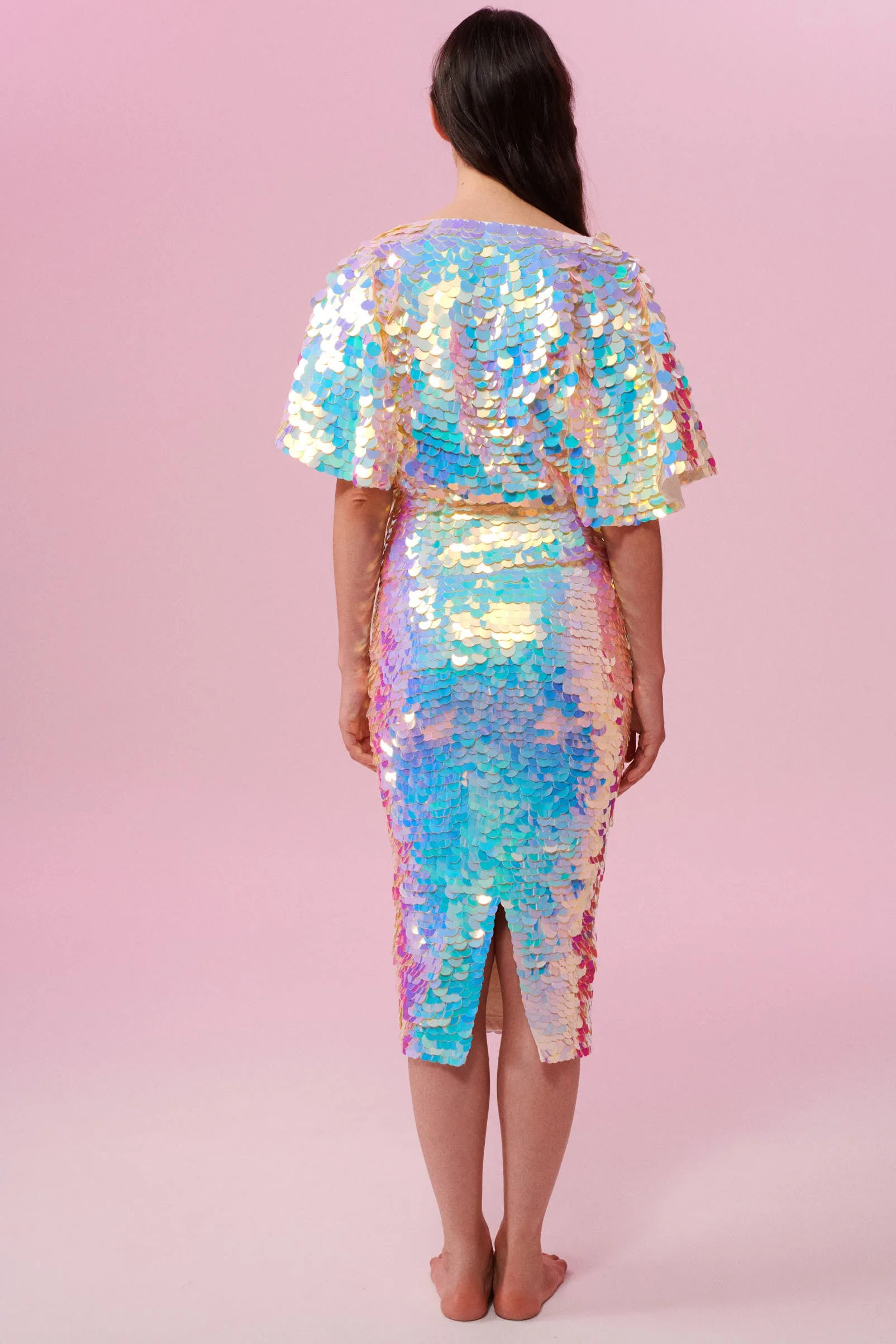 FLORENCE SEQUIN CAPE TOP - OPAL