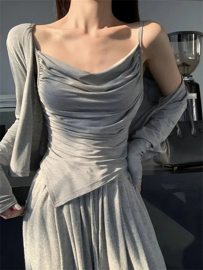 Girlary Summer Slim New Sunscreen Coats Women Hot Girls Tank Tops 2024 Solid Daily New Office Lady Casual High Street Mujer