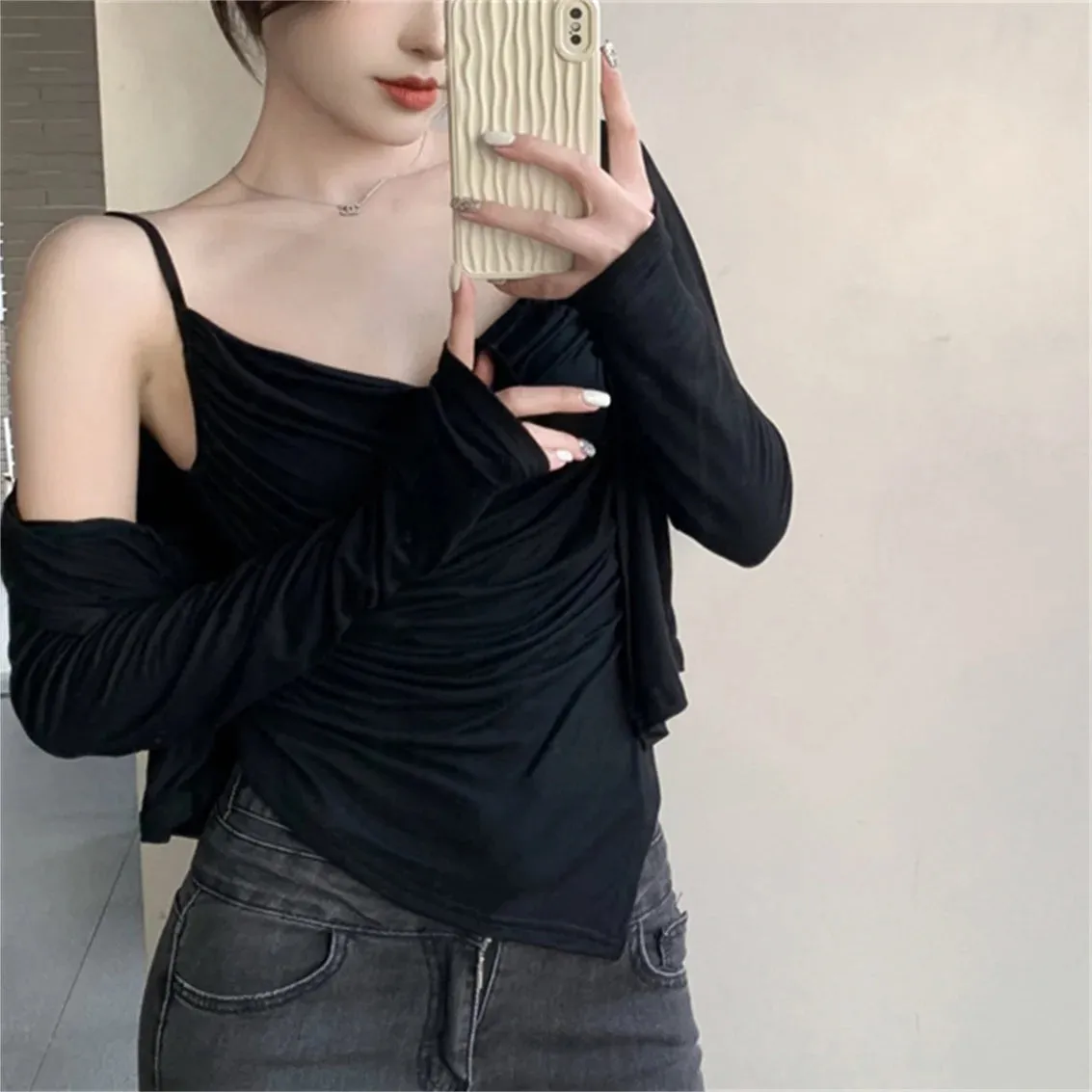 Girlary Summer Slim New Sunscreen Coats Women Hot Girls Tank Tops 2024 Solid Daily New Office Lady Casual High Street Mujer