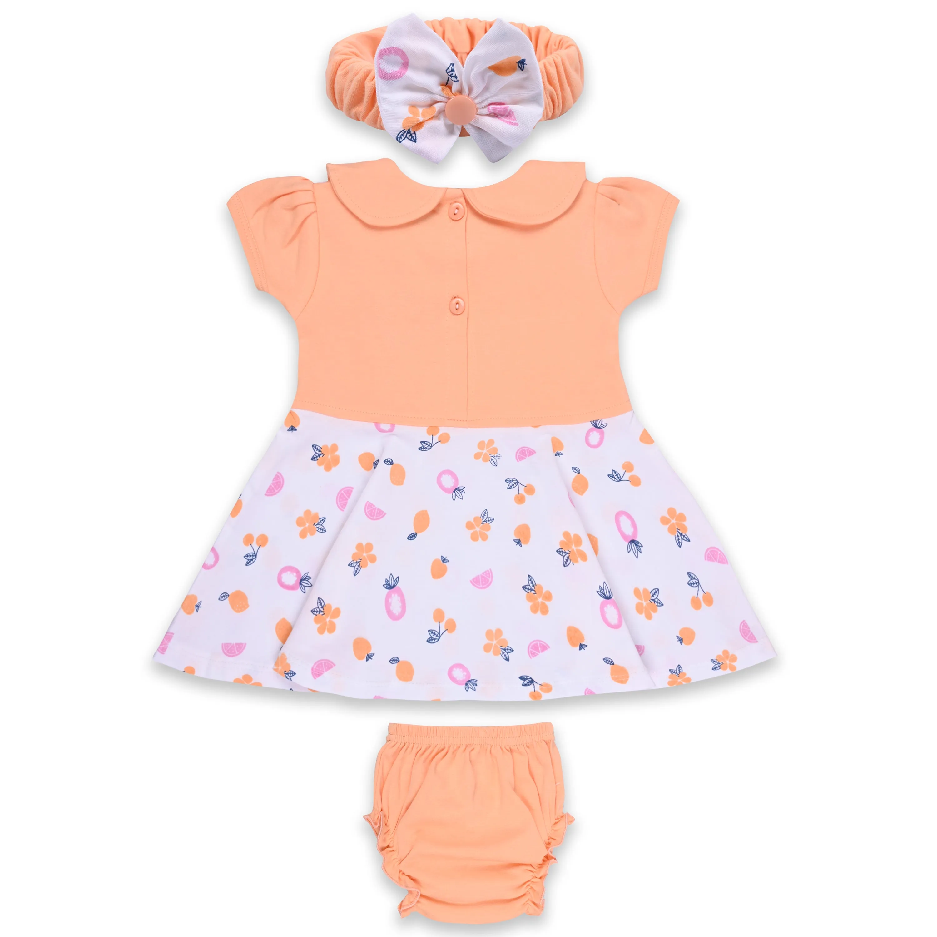 Girls Floral Print Short Sleeve Frock dress comes with brief