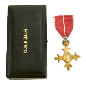 Original British WWII Cased Order of the British Empire 4th Class Military Medal - O.B.E. (MILY)