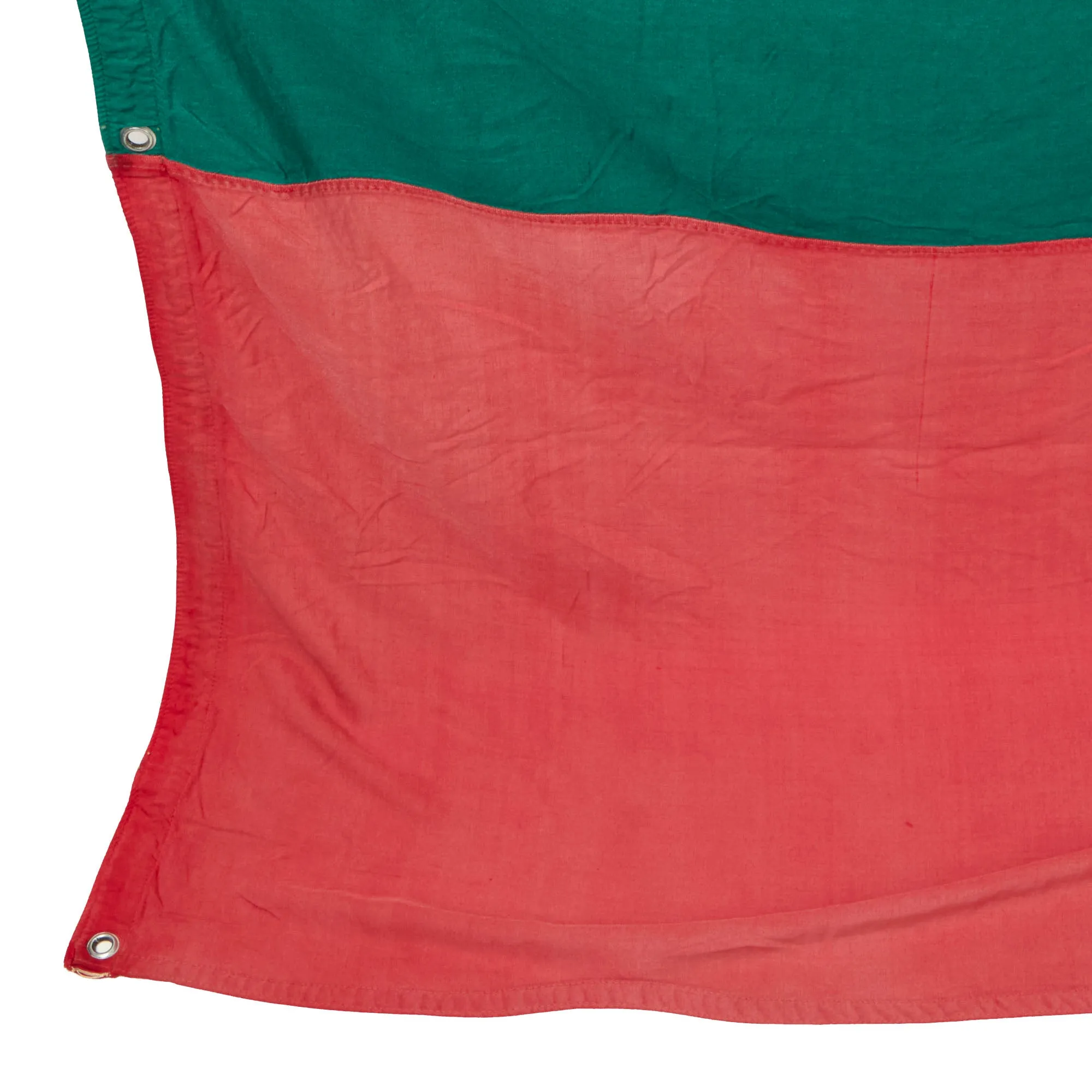 Original Bulgarian Cold War Era People's Republic of Bulgaria Large Multi-Piece Construction Flag - 1971-1990 - 78" x 118”