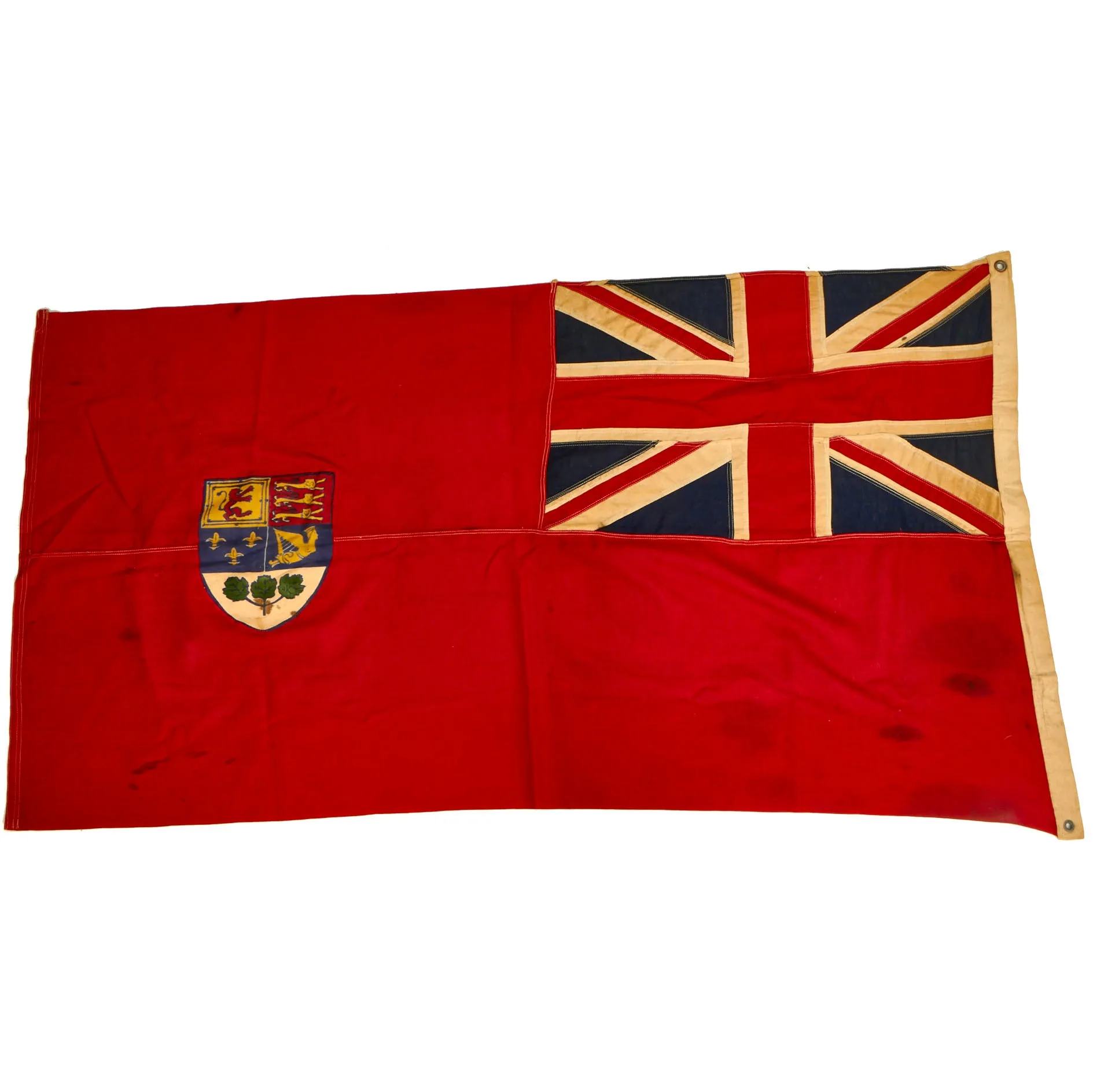 Original Canadian WWI / WWII American Made Red Naval & Civil Ensign Flag by Liberty Flag & Dec. Co. Mfgrs.  - 3’x5’