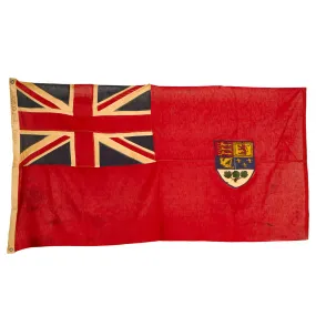 Original Canadian WWI / WWII American Made Red Naval & Civil Ensign Flag by Liberty Flag & Dec. Co. Mfgrs.  - 3’x5’