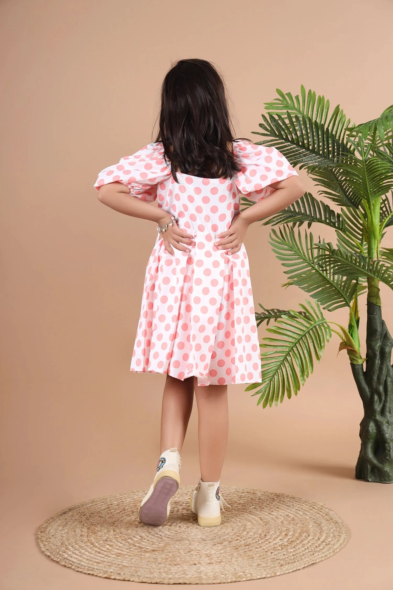 Peach Polka Affair Frock
