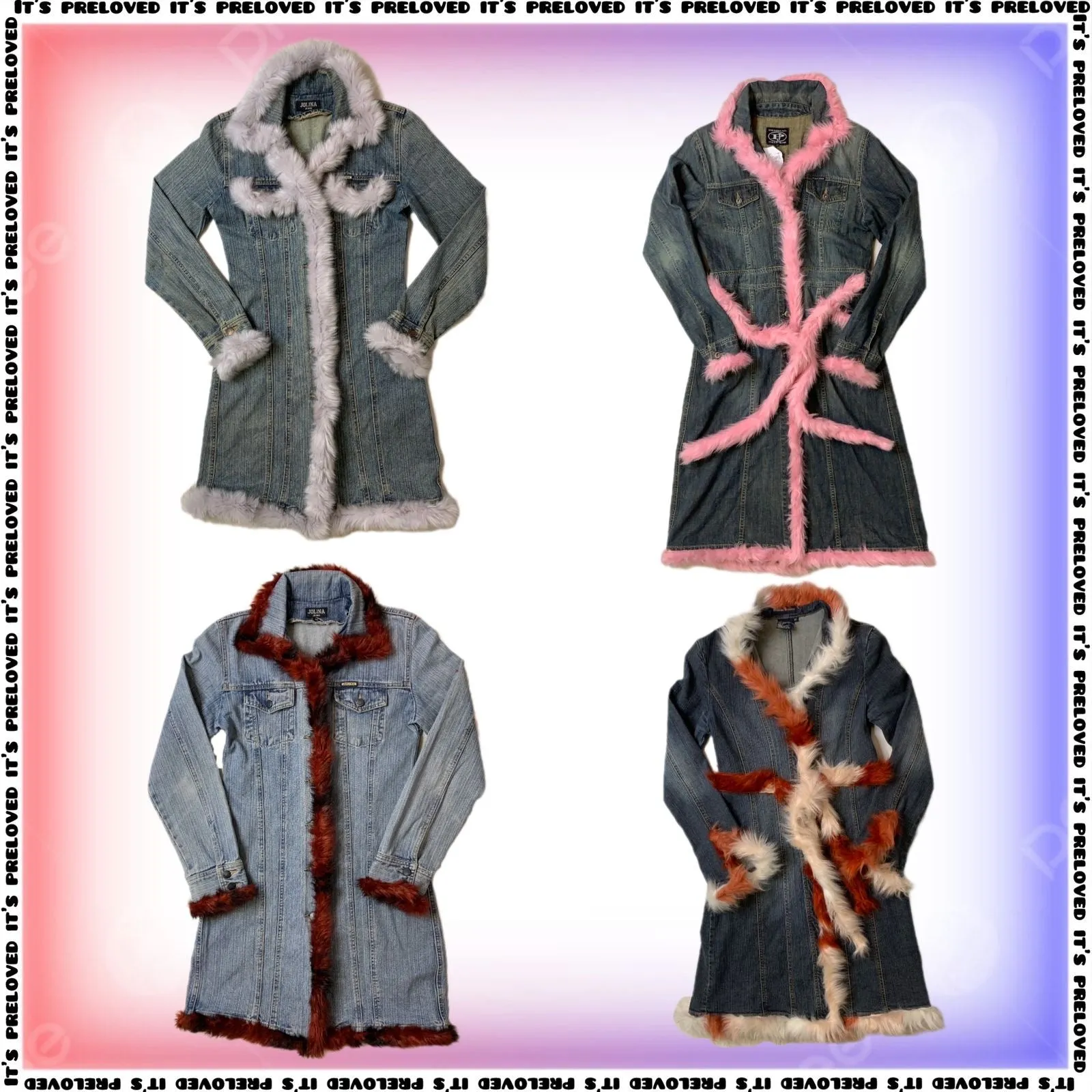 Penny Lane Style Upcyled Denim Coats (SS-873)