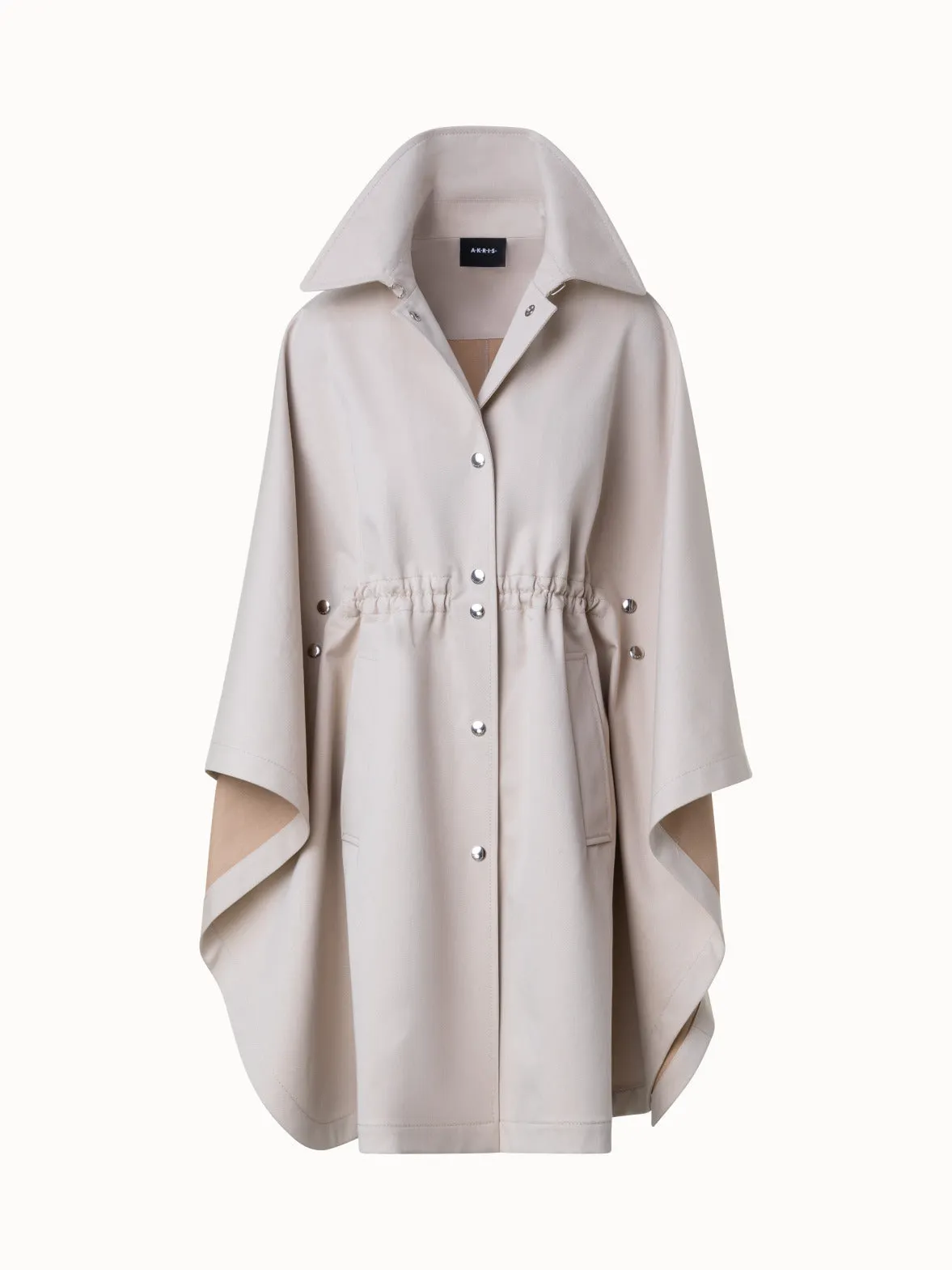 Wasserabweisender Cape-Mantel aus Baumwolle